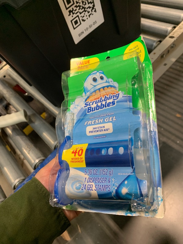 Photo 1 of *****PACK OF 2 **** Scrubbing Bubbles Fresh Gel Toilet Bowl Cleaning Stamps, Helps Keep Toilet Clean and Helps Prevent Limescale & Rings, Rainshower Scent, 1 Dispenser with 24 Fresh Gel Stamps