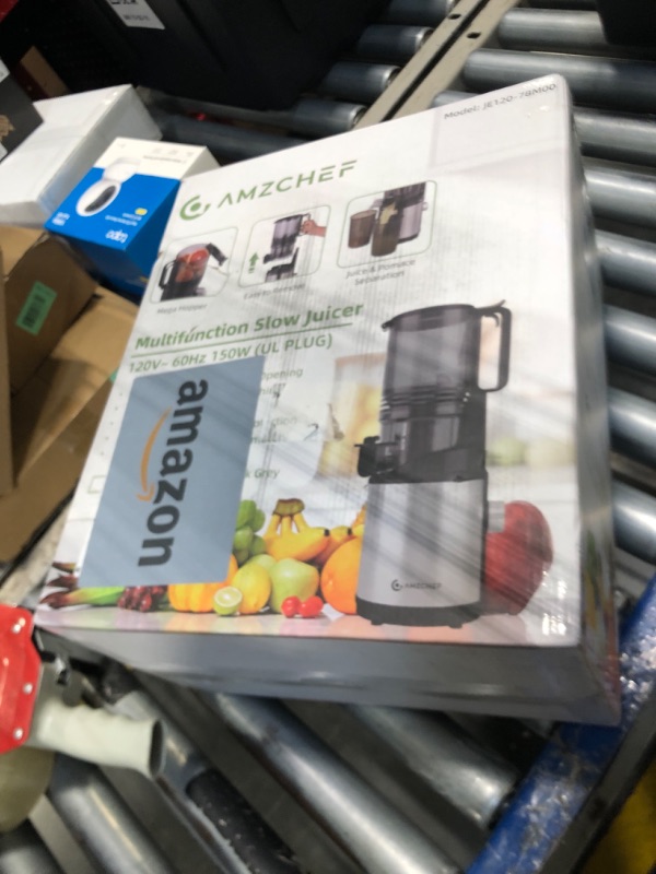 Photo 1 of **MISSING PARTS**
Cold Press Juicer Machine with 6" Extra-Wide Feed Chute,Triple Stainless Steel Filter,Quiet DC Motor,Easy to Clean,Slow Masticating Juicer High Juice Yield,Grey