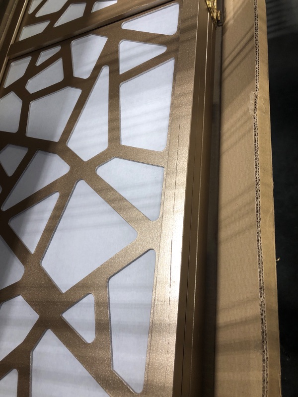 Photo 1 of *****MINOR SCRATCHES*****Roundhill Furniture Giyano 4 Panel Screen Room Divider, Gold