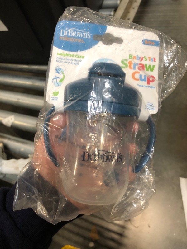 Photo 1 of *USED*
Dr. Brown's Milestones Baby's First Straw Cup, Training Cup with Weighted Straw, 9oz/270mL, Dark Blue, BPA Free, 6m+