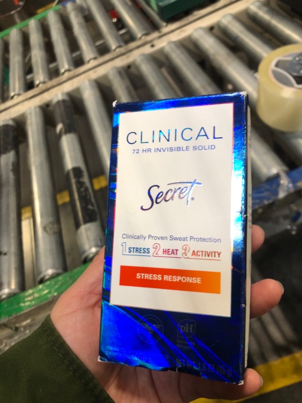 Photo 1 of ****1 PIECE***Secret Clinical Strength Antiperspirant Deodorant for Women, Stress Response, 3X Stress Protection, 72hr Sweat & Odor Protection, PH Balancing Minerals, Invisible Solid, 1.6 oz (Pack of 3)