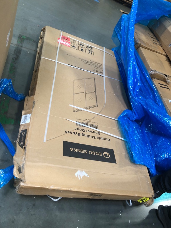 Photo 1 of *****FACTORY SEALED*****ENSO SENKA 56-60" W x 72" H Semi-Frameless Bypass Sliding Shower Door, Easy-to-Clean Treated Clear Tempered Glass, Matte Black