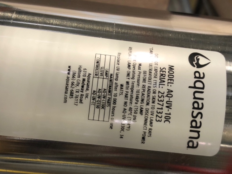 Photo 1 of *****PARTIAL SET, NO RETURNS*****Aquasana Whole House Water Filter System | 1,000,000 Gallons | Salt-Free Softener Alternative | UV, Carbon & KDF | Tackles up to 99.99% Chlorine, Bacteria, Viruses, Cysts & Scale | EQ-1000-AST-UV