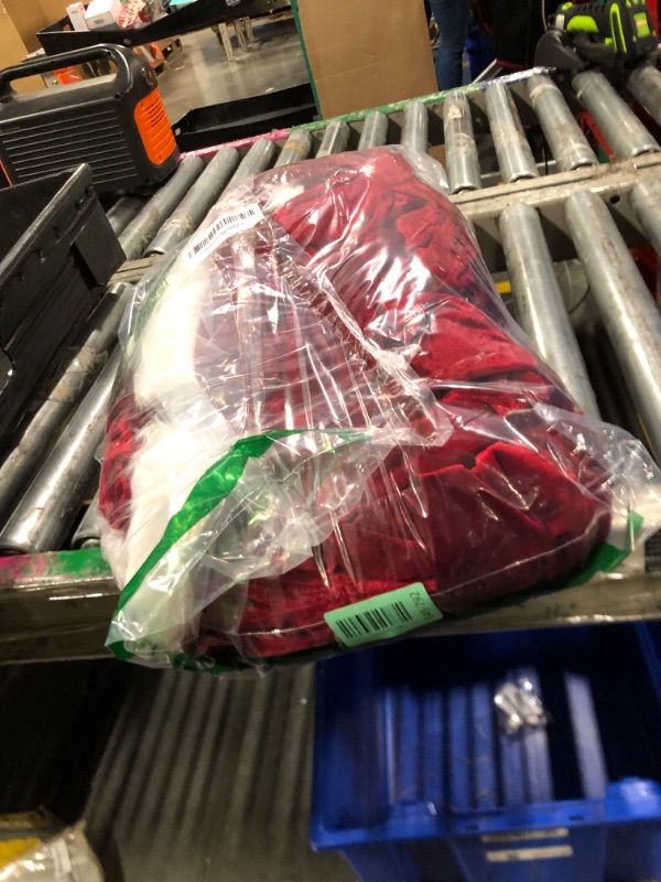 View 2 of ***MISSING TWO*** Thyle 10 Pcs Christmas Burgundy Red Velvet Chair Sashes 6 x 108 Inch Large Red Bows Chair Cover with White Fluff Decoration for Xmas Wedding Event Holiday Banquet Party