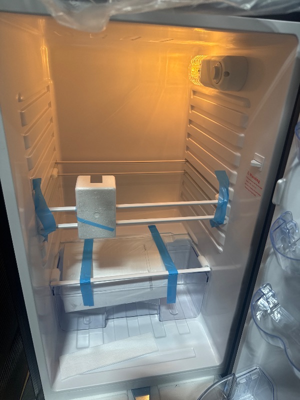 Photo 1 of  *********TURNS ON PERFECTLY******* Avanti 4.4 Cu. Ft. Compact Refrigerator Lockable Mini Fridge for Home Office or Dorm with Adjustable Glass Shelves, Reversible Door, Interior Light, and ENERGY STAR Certification, 4.4 cu.ft., Black