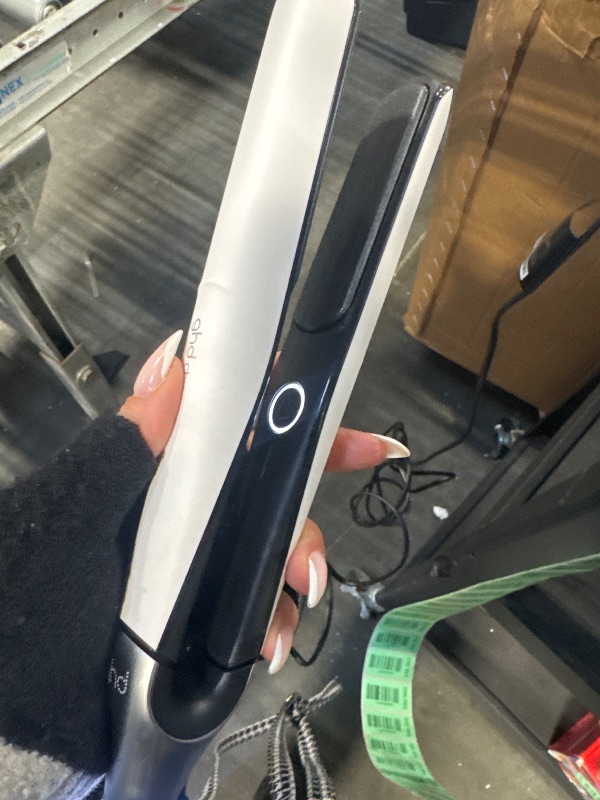 View 2 of ***It works and heats up perfectly****** ghd Chronos Styler - 1” Smart Flat Iron Hair Straightener with HD Motion-Responsive Technology, Faster Styling, 24-Hour Results, More Shine, Less Frizz, and No Extreme Heat Damage - White