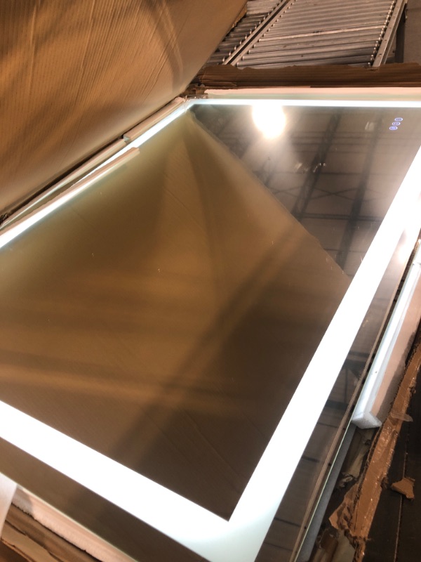 Photo 1 of ***The light is very soft.*** ISKM 50'' x 36' LED Mirror for Bathroom Lighted Vanity Mirror for Wall Front Lights + Backlit LED Bathroom Mirror Anti-Fog Tempered Glass ETL Listed