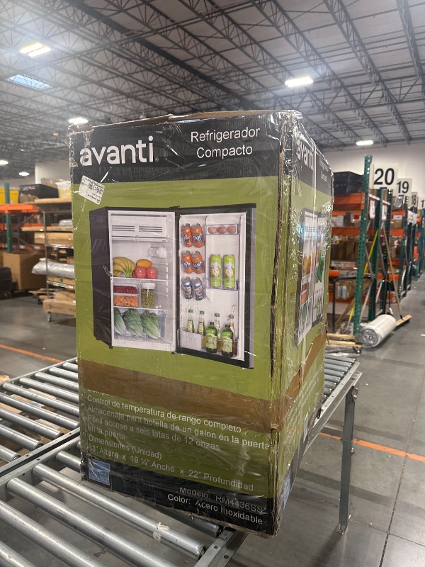 Photo 1 of  *********TURNS ON PERFECTLY******* Avanti 4.4 cu. ft. Compact Refrigerator, Mini-Fridge, in Stainless Steel (RM4436SS)