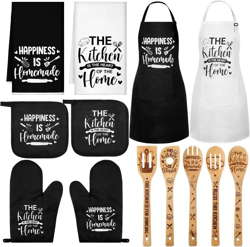 Photo 1 of ***SIMILAR***

Chicingyou 5 Pcs Christmas Baker Gifts Set Including Baking Apron Pot Holders Spoon Towel Home Cooking Gifts for Kitchen Lovers Baking Fan Friends BBQ Thanksgiving