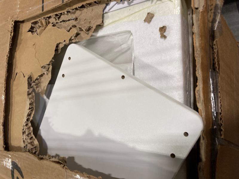 Photo 1 of **NO MIRROR **
QUALIKRAFT White Vanity Set & Stool, Makeup Desk with Built-in Power Outlet (2 AC & 2 USB), 2 Large Drawers & 6 Shelves, Lighted Dressing Table for Bedroom Organization