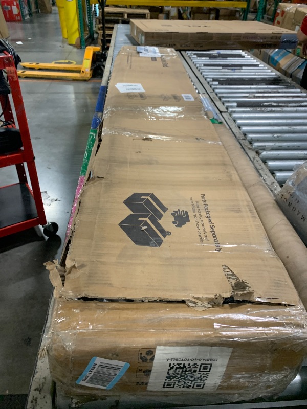 Photo 1 of ** SIMILAR **PVWIIK Twin Size Loft Bed with Desk for Dormitory,Living Room,Bedroom,Metal Bed Frame w/Wood Slats Support/Table Sets Transformable to Twin Over Twin Bunk Bed,Black?Cushion Not Included?