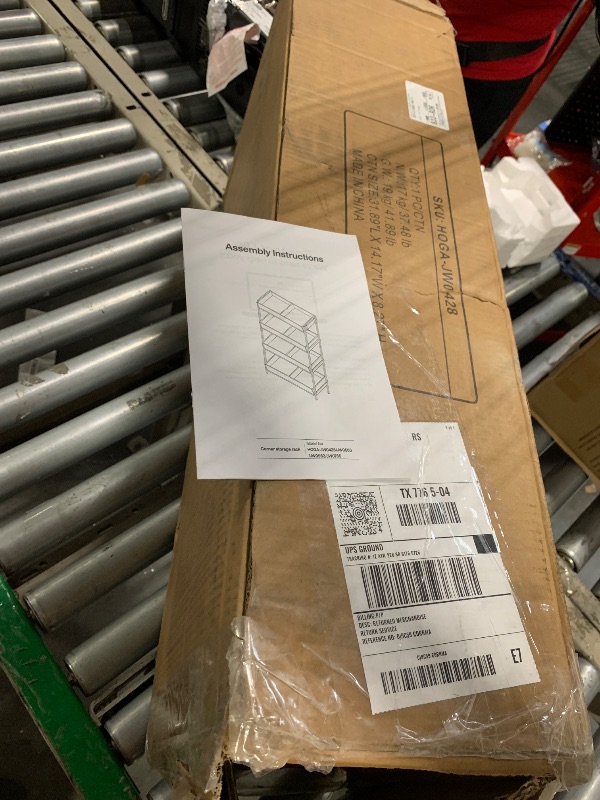 Photo 1 of **SIMILAR **Homeiju Folding Bookshelf,4 Tier Bookcase Foldable Shelf with X-Bracket Design, Adjustable Feet, Space Saving Storage for Living Room, Office, Rustic Brown