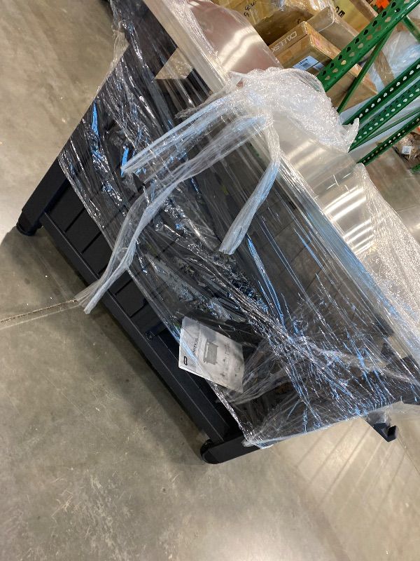 Photo 1 of **MISSING PARTS**
Keter Unity XL Portable Outdoor Table with Stainless Steel Top for Kitchen Prep and Outdoor Storage Cabinet for Grilling Accessories, Dark Grey