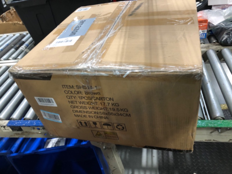 Photo 1 of *UNTESTED*
Home Office Desk Chair Retro Faux Leather Chair with Lumbar Support &Rubber Wheels, Mid Back Ergonomic Computer Chair Swivel Rolling Work Chair