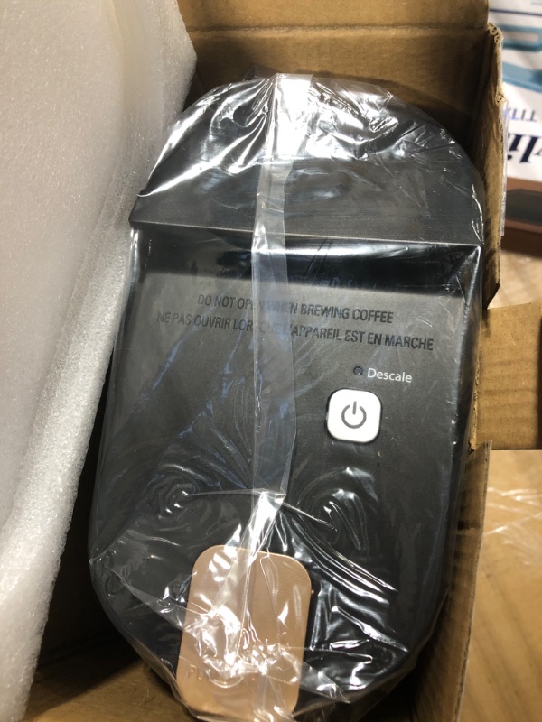 Photo 1 of **MISSING PARTS**
Tastyle Single Serve One Cup Coffee Maker, for K Cups and Grounds, Mini Coffee Maker with Portable Handle, 6 to 12 Oz Brew Size, for Travel, Camping, Office, RV and Dorm, 120V, Black and Gold