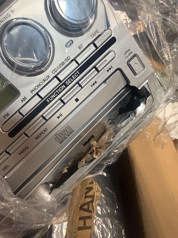 Photo 1 of *** IT'S BROKEN**** MUSITREND 10 in 1 Record Player with External Speakers, 3 SpeedTurntable with AM/FM Radio, CD & Cassette Player, Bluetooth, USB/SD Playback, Remote Control, Black