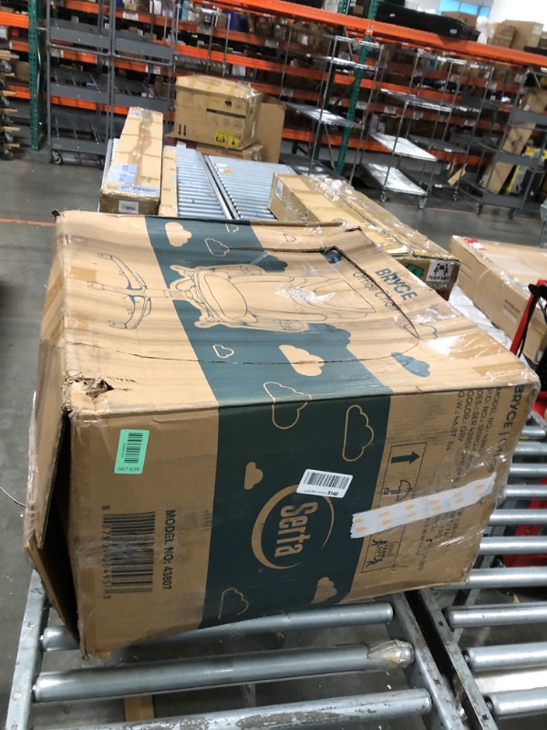 Photo 1 of **MISSING PARTS**
Serta Bryce Executive Office Chair, Ergonomic Computer DeskChairs with Patented AIR Lumbar Support, Comfy Body Pillows, Height Adjustable, Swivel Base with Wheels, Bonded Leather, Gray