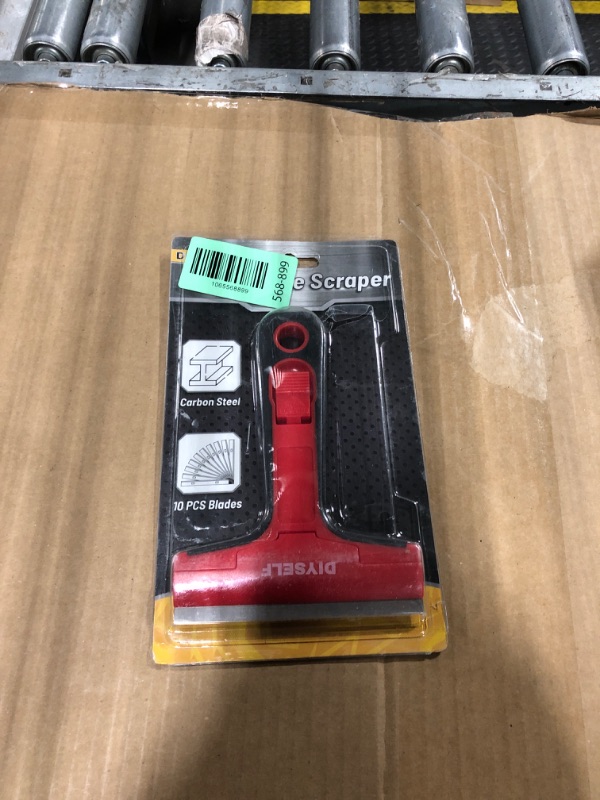 Photo 1 of **** MISSING BLADES ***** DIYSELF Razor Blade Scraper, 1 Pack Scraper Tool with 10pcs 4-Inch Blades, Razor Scraper for Cleaning Glass, Window, Stove Top, Oven, Kitchen, Cooktop, Shower Door, Sticky Residue, Tile, Wallpaper