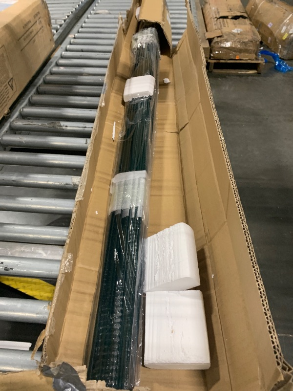 Photo 1 of 10 Pack Garden Fence Post, 4 Feet Heavy Duty Metal U-Post for Wire Fence, No Dig Garden Fence Stakes for Temporary Fencing, Electric Fence Wire, Corner Anchor, and More-Green