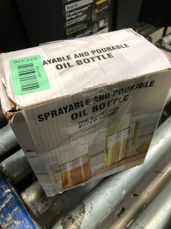 Photo 1 of **only one**Ufardy Olive Oil Sprayer for Cooking 2 in 1, 2-Pack Food-grade Glass Olive Oil Dispenser Bottle for Kitchen, 16oz/470ml Oil Container for Baking, Air Fryer, Salad, Frying, BBQ, Roasting (Black)