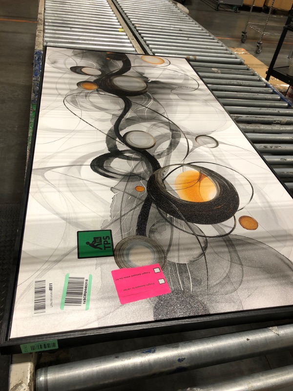 Photo 1 of **two damaged corners, see pictures**XLSJERST Large Size Frame Wall Art for Living Room - Abstract Artwork Minimalist Painting Modern Black and White Canvas Picture Boho Gray Wall Art