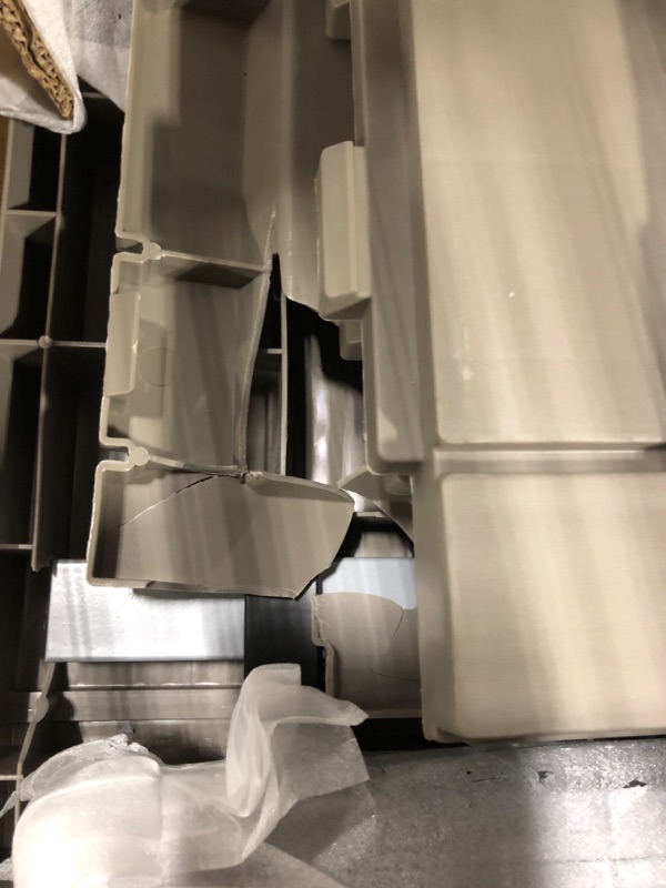 Photo 1 of **some damage**YITAHOME Outdoor Storage Box, 120 Gallon Waterproof Deck Box for Garden Tools, Patio Cushions, and Pool Accessories, Lockable, Easy Assembly, Versatile Bench or Table (Light Brown)