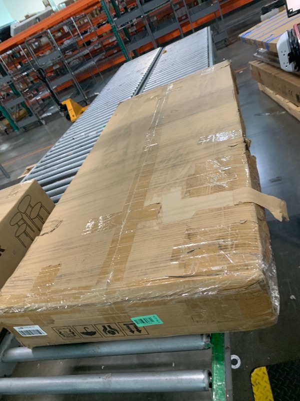 Photo 1 of *PARTIAL SET - Selling for parts*
Tribesigns L-Shaped Executive Office Desk, 70.5-Inch Mid-Century Modern Executive Desk with Storage Cabinet and Shelves, Large Computer Desk for Home Office, Brown + White