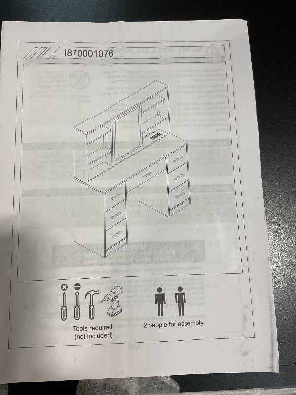 Photo 1 of **POSSIBLY MISSING HARDWARE** Makeup Vanity Table Dressing Desk (Black)