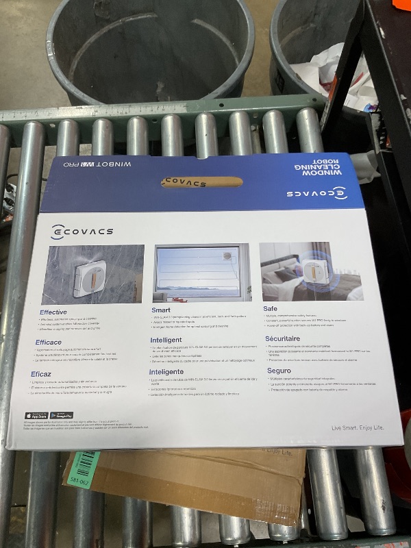 Photo 1 of ***FOR PARTS ONLY/ GIVES ERROR CODE *** ECOVACS Winbot W1 Pro Window Cleaning Robot, Intelligent Cleaning with Dual Cross Water Spray Technology, Win SLAM 3.0 Path Planning, 2800Pa Suction Power, Edge Detection Technology, App Control,Grey