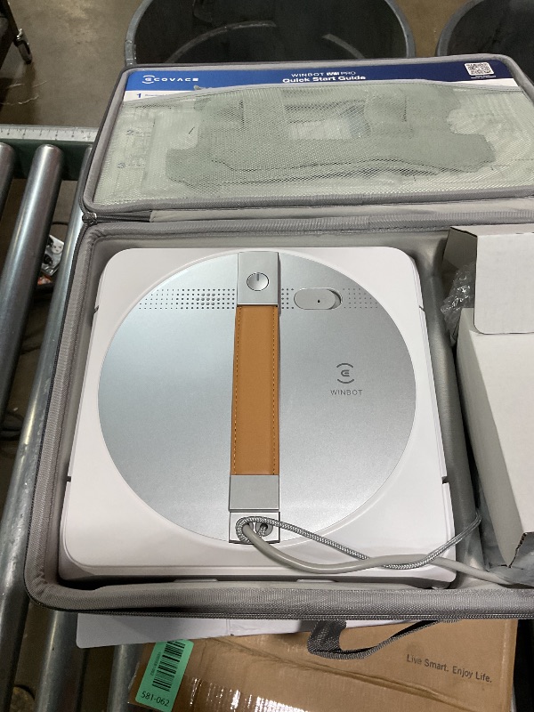 Photo 1 of ***FOR PARTS ONLY/ GIVES ERROR CODE *** ECOVACS Winbot W1 Pro Window Cleaning Robot, Intelligent Cleaning with Dual Cross Water Spray Technology, Win SLAM 3.0 Path Planning, 2800Pa Suction Power, Edge Detection Technology, App Control,Grey