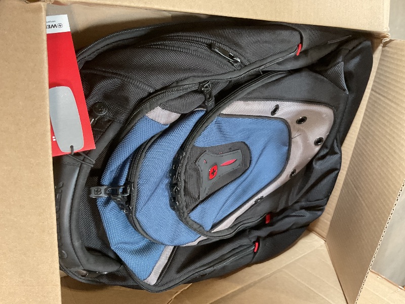 View 3 of **MINOR USE WEAR**Wenger Ibex 17 inch Laptop Backpack, Men's and Women's Laptop Bag, Black/Gray/Blue