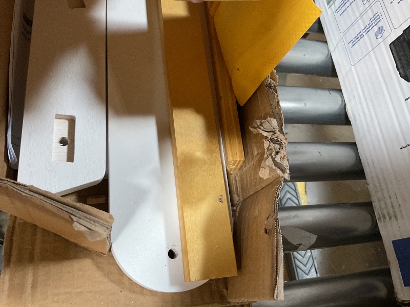 Photo 1 of **MINOR DAMAGE** Toddler Step Stool, Wooden Height-Adjustable 2 Step Stool for Kids, 2 in 1 Potty Training Stool with Safety Handles Non-Slip Pads for Bathroom Sink, Kitchen, Bedroom (White, Foldable)