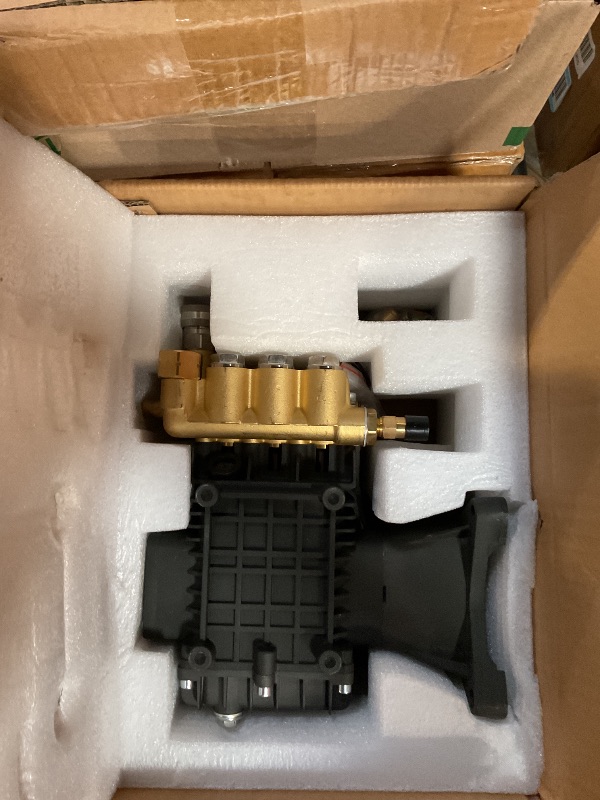 Photo 1 of ** MINOR DAMAGE **ANJIESENG Pressure Washer Pump 25.4 4400PSI 4.8GPM Water Pressure Pump for Gas Pressure Washer – 15L/min 0-300bar 1 Inch Shaft Horizontal Triplex Plunger High Pressure Pump