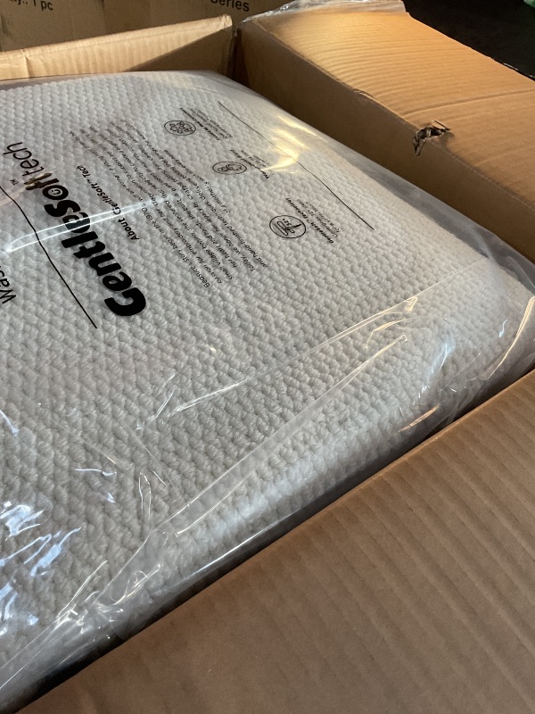 Photo 1 of Bedsure 9x12 Faux Wool Area Rugs for Living Room, Machine Washable Carpet, Non-Slip Backing, Pet Friendly Throw Rug for Bedroom Dining Room, Cream