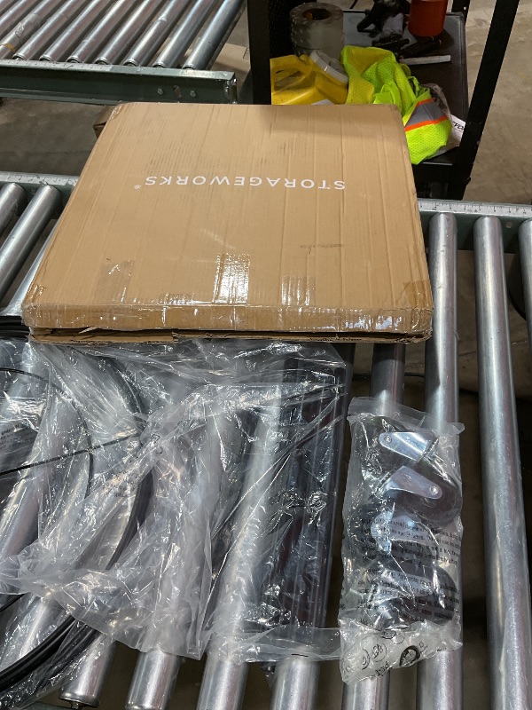 Photo 1 of **MISSING ASSEMBLY HARDWARE TOOLS** StorageWorks 170L Rolling Laundry Basket, Clothes Hamper with Wheels, Round Clothing Cart with Steel Frame and Removable Bag, 4 Casters and 2 Brakes, Beige, 1-Pack