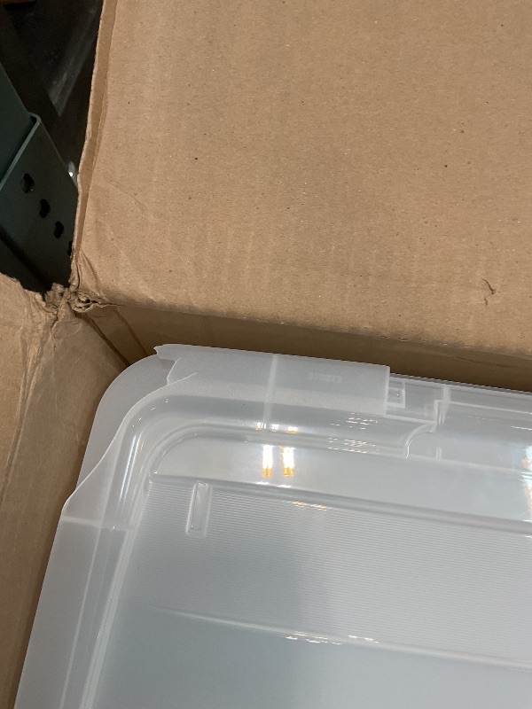 Photo 1 of **DAMAGED CRACKED ** IRIS Plastic Storage Bins with Lids and Secure Latching Buckles - 6 Pack