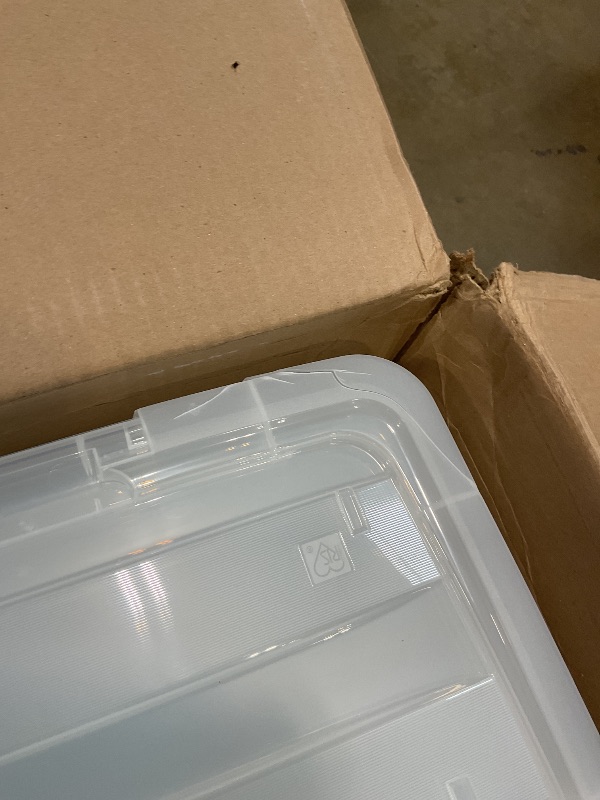 Photo 1 of **DAMAGED CRACKED ** IRIS Plastic Storage Bins with Lids and Secure Latching Buckles - 6 Pack