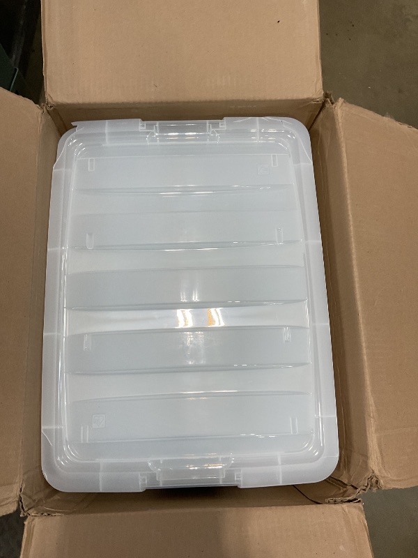 Photo 1 of **DAMAGED CRACKED ** IRIS Plastic Storage Bins with Lids and Secure Latching Buckles - 6 Pack