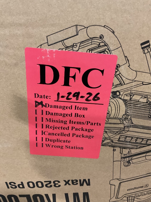 Photo 1 of **NEW/DAMAGE UNKNOWN** Westinghouse WPX3200e Electric Pressure Washer, 3200 Max PSI and 1.76 Max GPM, Induction Motor, Onboard Soap Tank, Spray Gun and Wand, 5 Nozzle Set, for Cars/Fences/Driveways/Homes/Patios/Furniture