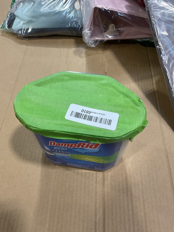 Photo 1 of **ONLY ONE AND PREVIOUSLY OPENED**DampRid Fragrance Free Disposable Moisture Absorber with Activated Charcoal, 18 oz (Pack of 3) Moisture Absorber & Odor Remover, Lasts Up To 60 Days, No Electricity Required