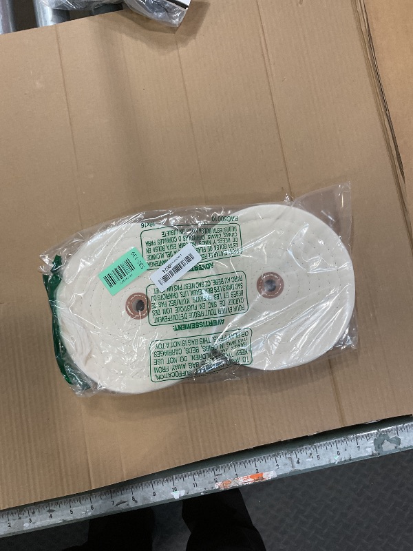 Photo 1 of 2 Pcs Extra Thick 8 Inch Cotton Buffing Wheel, 70 Ply Cloth 5/8 Inch Arbor Hole Abrasive Polishing Wheel for Bench Grinder(White)