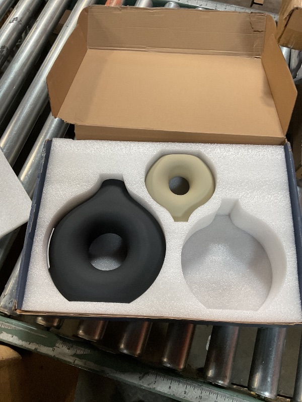 Photo 1 of ** MISSING 1** Vanselia Ceramic Vase Home Table Decor - Flower Vases Set of 3 Small Living Room Centerpiece Decorations for Shelf Bedroom Office Kitchen Dining Desk Modern Aesthetic Farmhouse Decorative (Classic)