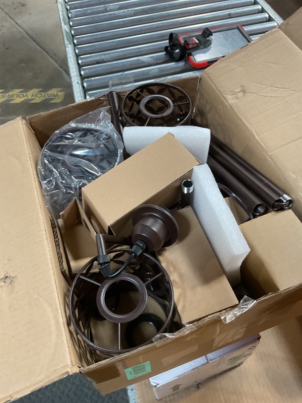 Photo 1 of ?Upgraded?72" Tall Dimmable Floor Lamp, Farmhouse Standing Lamp with Elegant Metal Cages, Industrial Tree Floor Lamps for Living Room, Bedroom, Study Room, Office (3 x 800LM LED Bulbs Included) -Brown