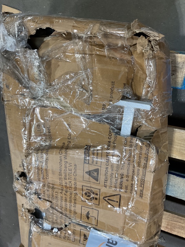 Photo 1 of **SCRAPES FROM TRANSPORT ** Jocoevol Twin Size Loft Bed with L-Shaped Desk, LED Lights,Charging Station, IndustrialHeavy Duty Metal Loft Bed Frame with 3 Storage Shelves and 3 Fabric Drawers, Safety Guard & Ladder, White