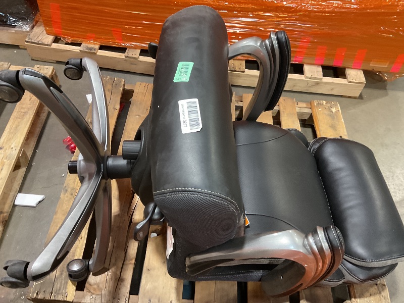 Photo 1 of **DIRT**Serta Jackson Big and Tall Executive Home Office Chair with Smart Layers Technology, Wide Seat Cushion, Modern Comfy DeskChairs with Rolling Swivel Wheels, Bonded Leather, Black