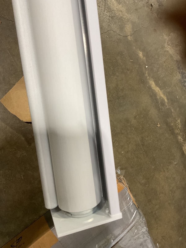 Photo 1 of **MISSING HARDWARE**Joydeco 100% Blackout Roller Shades (Pro), Free-Stop Cordless Blinds for Windows, UV Protection, Natural Woven Blinds for Home and Office, Light-Proof Aluminum Cover (White, 59" W x 75" H)