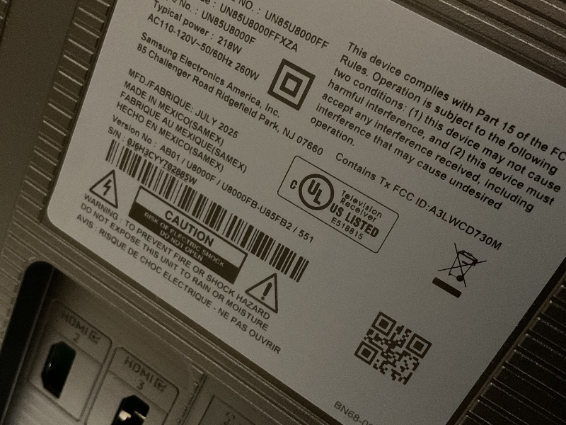 Photo 1 of **BACK PANEL IS LOOSE OR BROKE. SCRATCHES**Samsung 85-Inch Class Crystal UHD U8000F 4K Smart TV (2025 Model) Endless Free Content, Crystal Processor 4K, MetalStream Design, Knox Security, Alexa Built-in