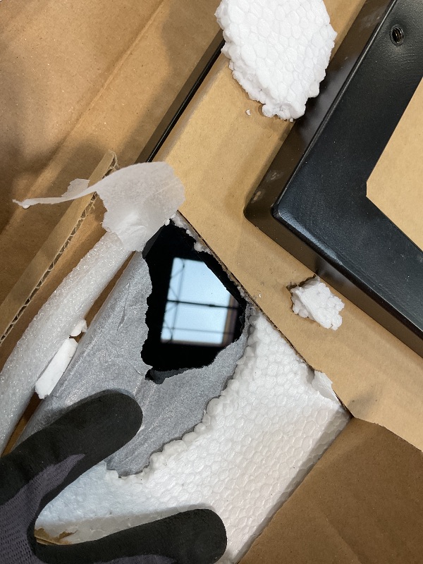 Photo 1 of **TABLE ONLY**FDW | Dining Table Set for 4 | 5-Piece Glass Black Dining Table | Kitchen Table with 4 Upholstered Chairs and Faux Leather Cushions | Space-Saving and Modern Design | for Dining Room, Easy to Assemble