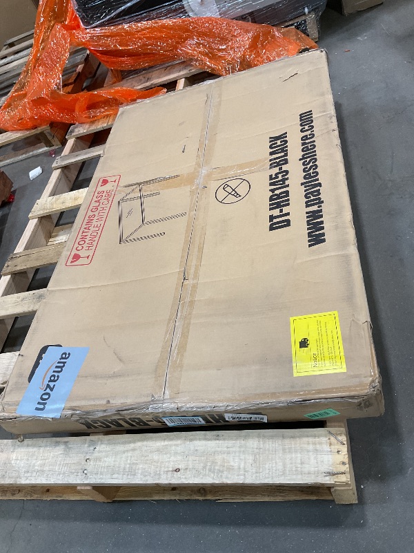 Photo 1 of **TABLE ONLY**FDW | Dining Table Set for 4 | 5-Piece Glass Black Dining Table | Kitchen Table with 4 Upholstered Chairs and Faux Leather Cushions | Space-Saving and Modern Design | for Dining Room, Easy to Assemble