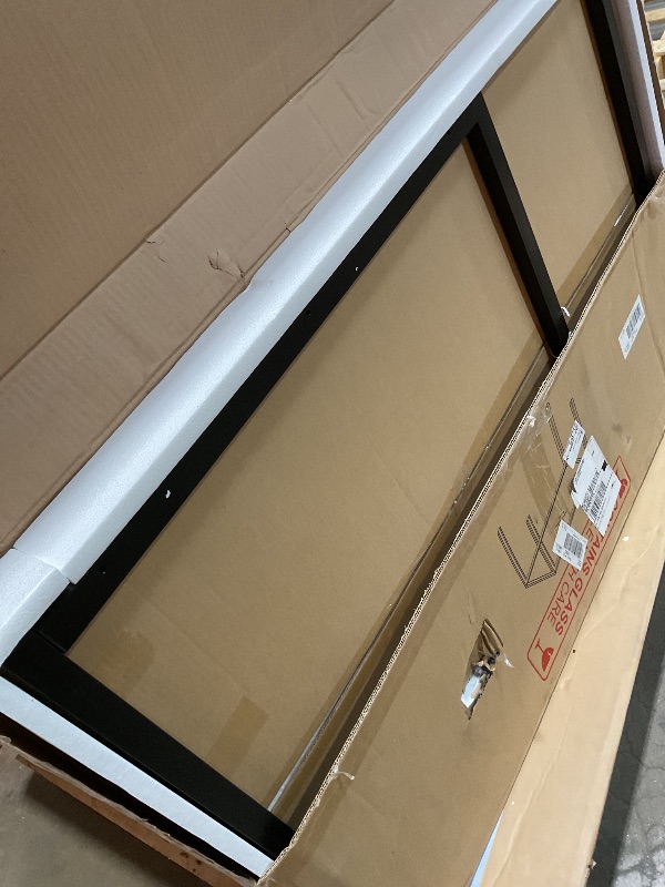 Photo 1 of **TABLE ONLY **FDW | Dining Table Set for 4 | 5-Piece Glass Black Dining Table | Kitchen Table with 4 Upholstered Chairs and Faux Leather Cushions | Space-Saving and Modern Design | for Dining Room, Easy to Assemble